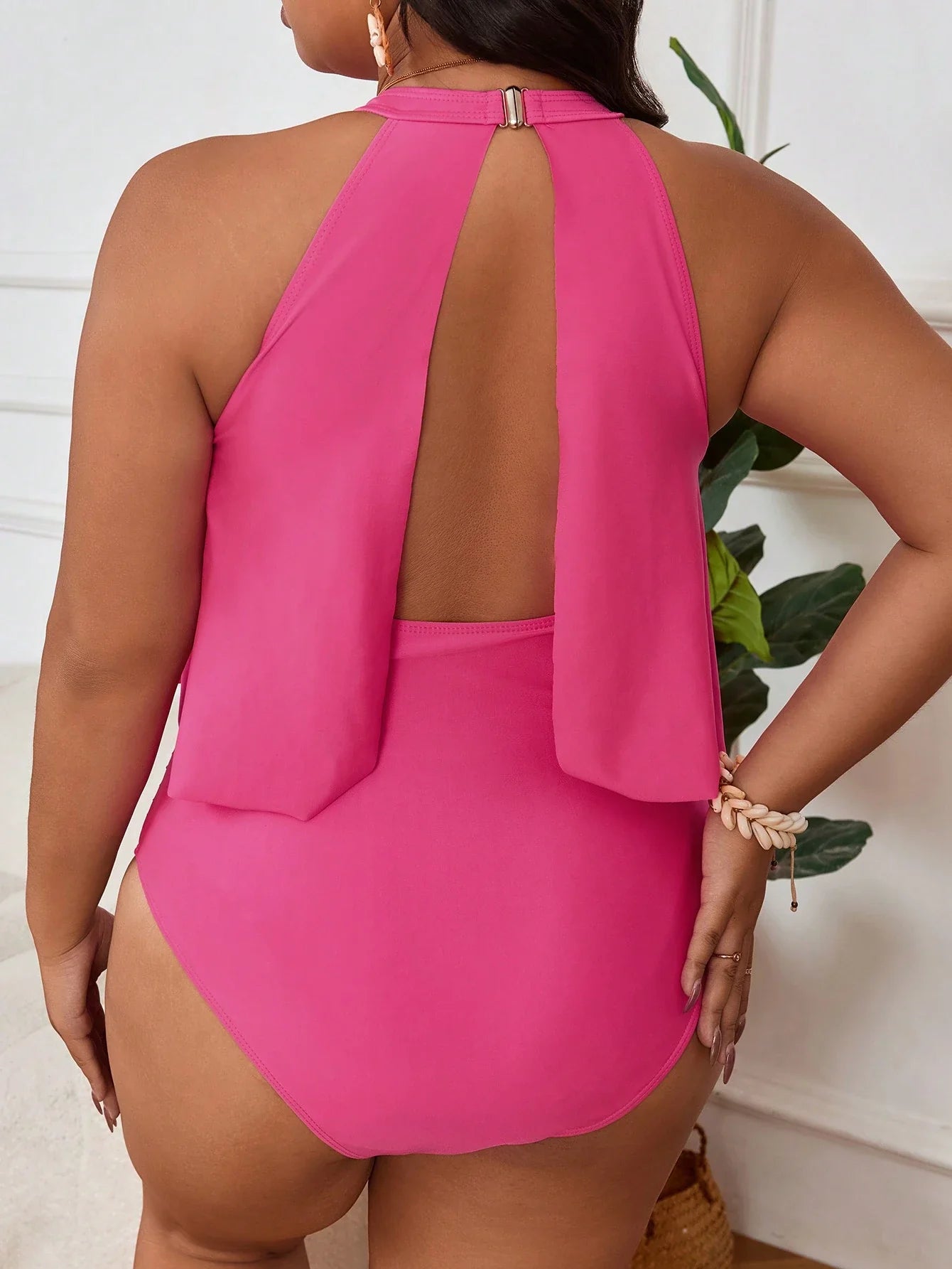 Maiô Plus Size Franzido Gola Redonda