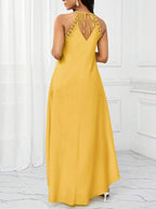 Vestido Maxi Frente Única com Laço e Bainha Assimétrica - La Lecce