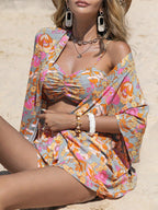 Conjunto 3 Peças Kimono Floral Boho