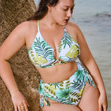 Biquíni Plus Size Gola V com Cordão