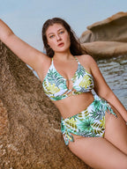 Biquíni Plus Size Gola V com Cordão