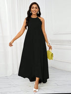 Vestido Maxi Frente Única com Laço e Bainha Assimétrica - La Lecce