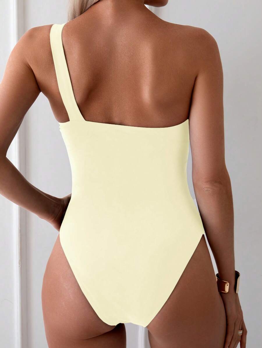 Maiô One Shoulder Golden Detail