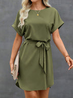 Vestido Curto Túnica com Cinto e Bolsos - La Lecce