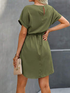 Vestido Curto Túnica com Cinto e Bolsos - La Lecce