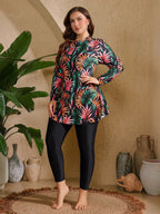 Conjunto Burkini Plus Size com Zíper Frontal