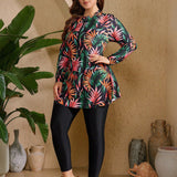Conjunto Burkini Plus Size com Zíper Frontal