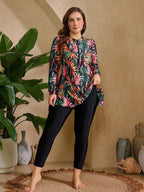 Conjunto Burkini Plus Size com Zíper Frontal