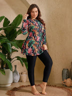 Conjunto Burkini Plus Size com Zíper Frontal