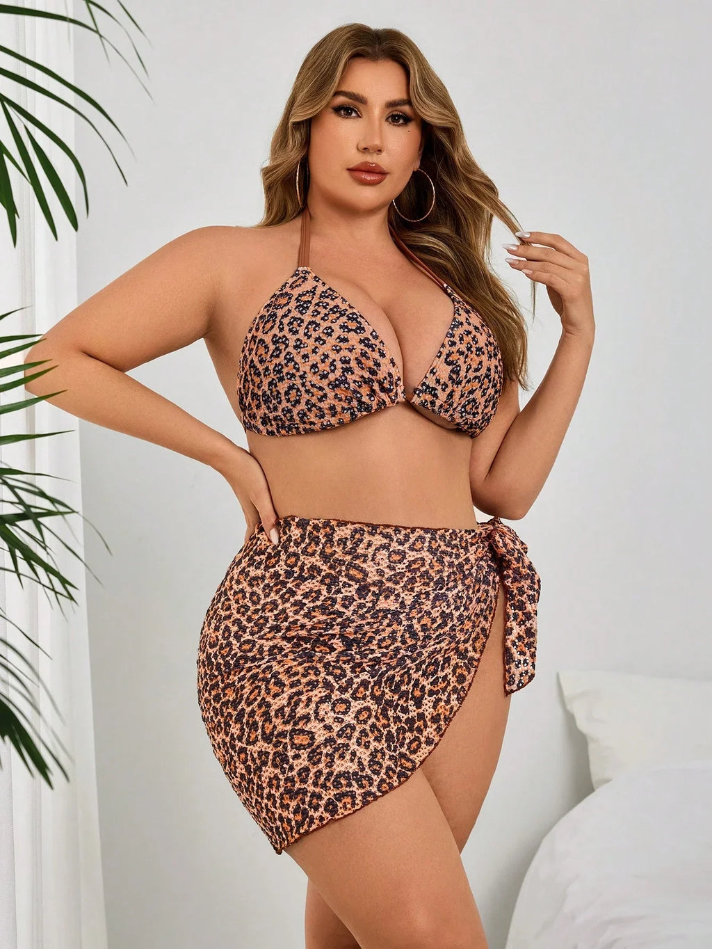 Conjunto de Biquíni Plus Size Texturizado