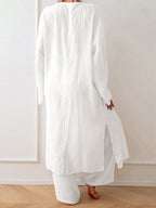 Kimono Longo com Abertura Frontal e Manga Longa