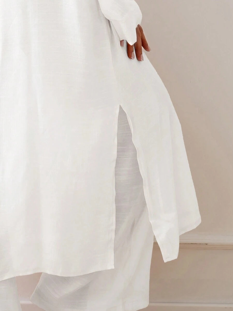 Kimono Longo com Abertura Frontal e Manga Longa