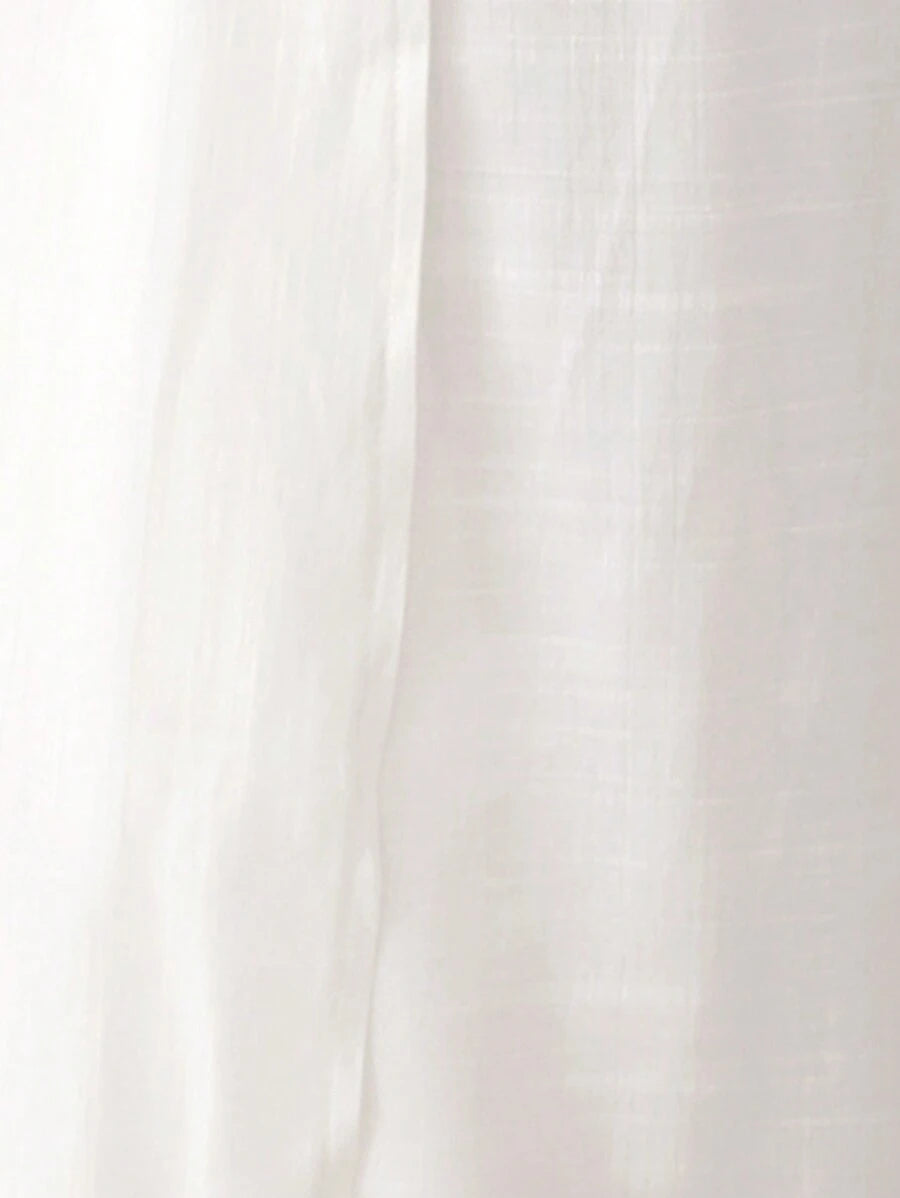 Kimono Longo com Abertura Frontal e Manga Longa
