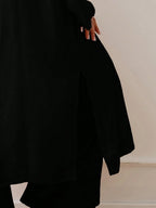 Kimono Longo com Abertura Frontal e Manga Longa