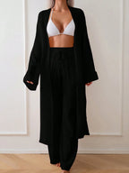 Kimono Longo com Abertura Frontal e Manga Longa