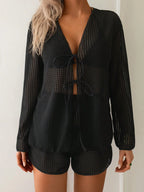 Conjunto 2 Peças Manga Comprida com Shorts Slim