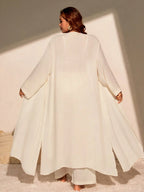 Saída de Praia Plus Size Bolso Lateral