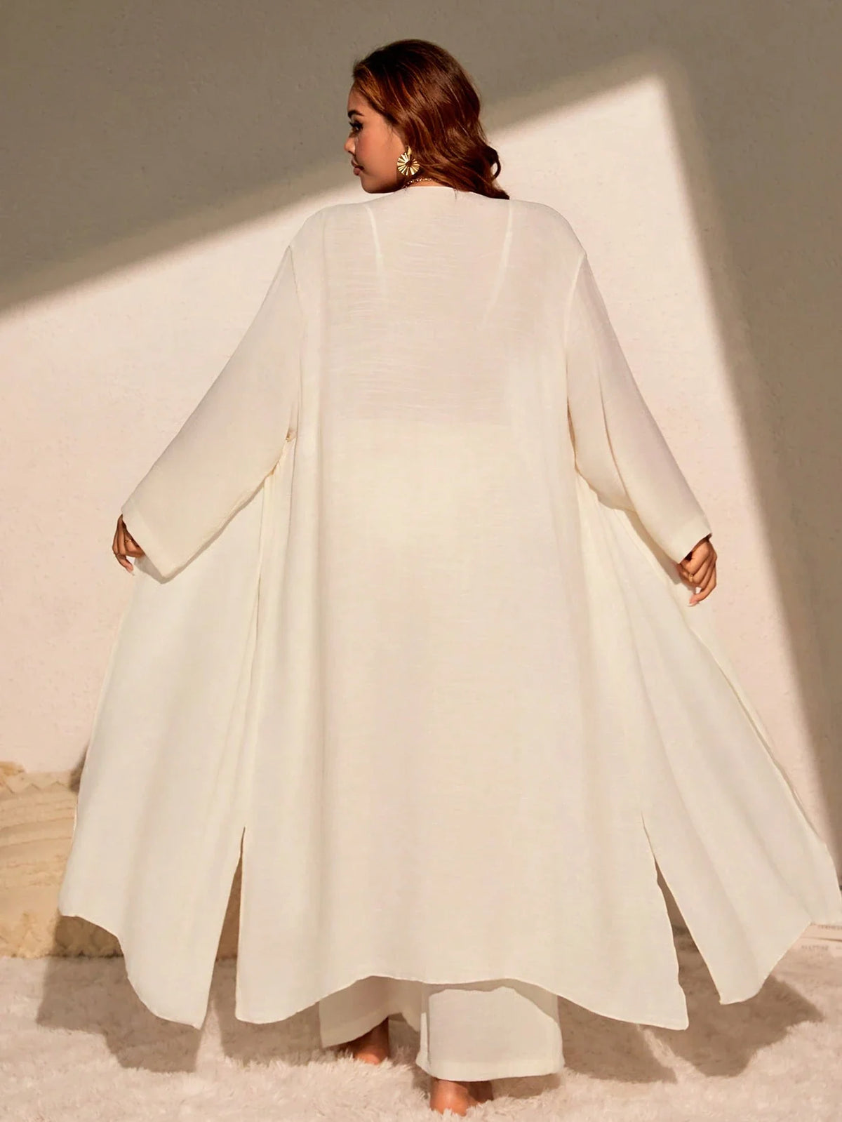 Saída de Praia Plus Size Bolso Lateral