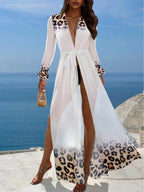 Saída de Praia Leopard Luxe