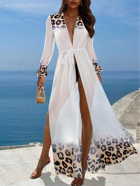 Saída de Praia Leopard Luxe