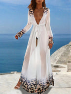 Saída de Praia Leopard Luxe