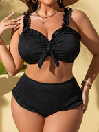 Biquíni Plus Size Fivela com Plissado