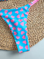 Biquíni Corações e Animal Print com Tie Back