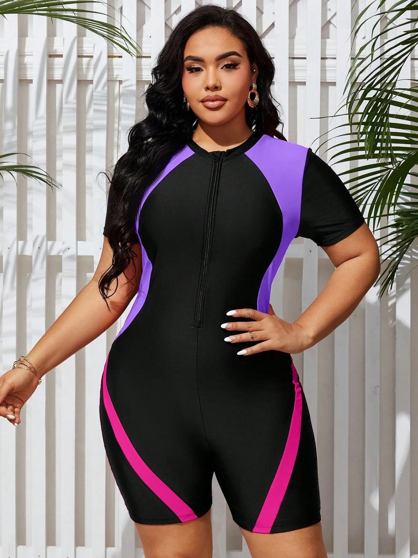 Maiô Plus Size Boho com Zíper
