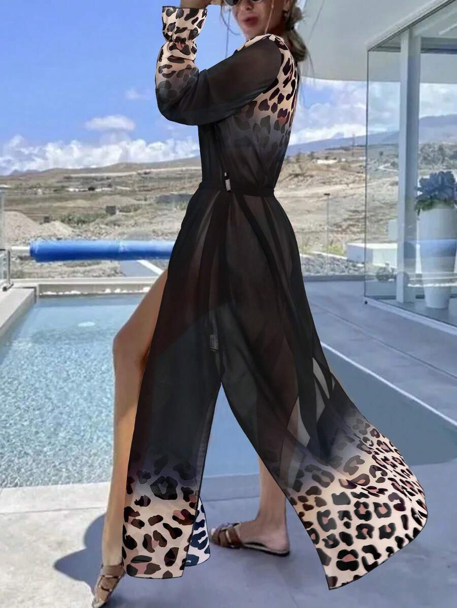 Saída de Praia Leopard Luxe