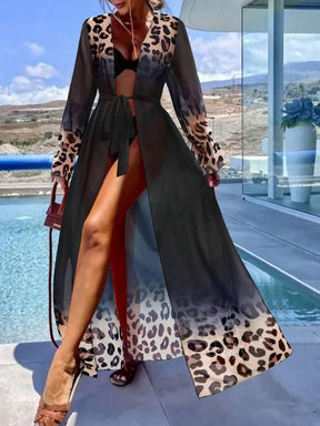 Saída de Praia Leopard Luxe