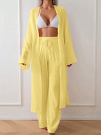 Kimono Longo com Abertura Frontal e Manga Longa