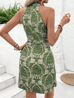 Vestido Mini Floral Frente Única com Nó e Costas Abertas - La Lecce