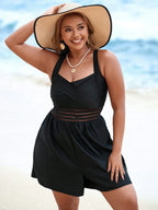Maiô Plus Size Sem Mangas Listrado