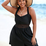 Maiô Plus Size Sem Mangas Listrado