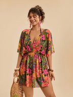 Saída de Praia Plus Size Tie Back