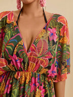 Saída de Praia Plus Size Tie Back