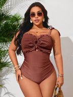 Maiô Plus Size Franzido com Babado