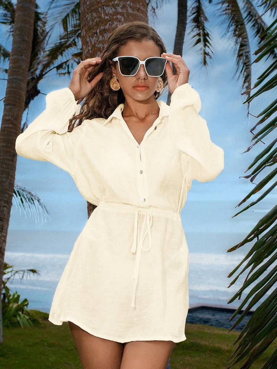 Saída de Praia Linen Resort