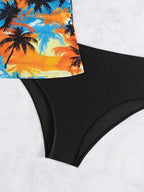 Tankini com Decote V e Costas Abertas