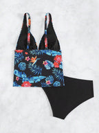 Tankini com Decote V e Costas Abertas