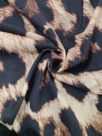 Vestido Longo Estampa de Leopardo com Costas Abertas - La Lecce