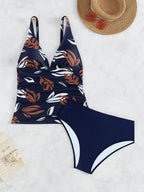 Tankini com Decote V e Costas Abertas