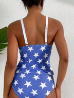 Tankini com Decote V e Costas Abertas