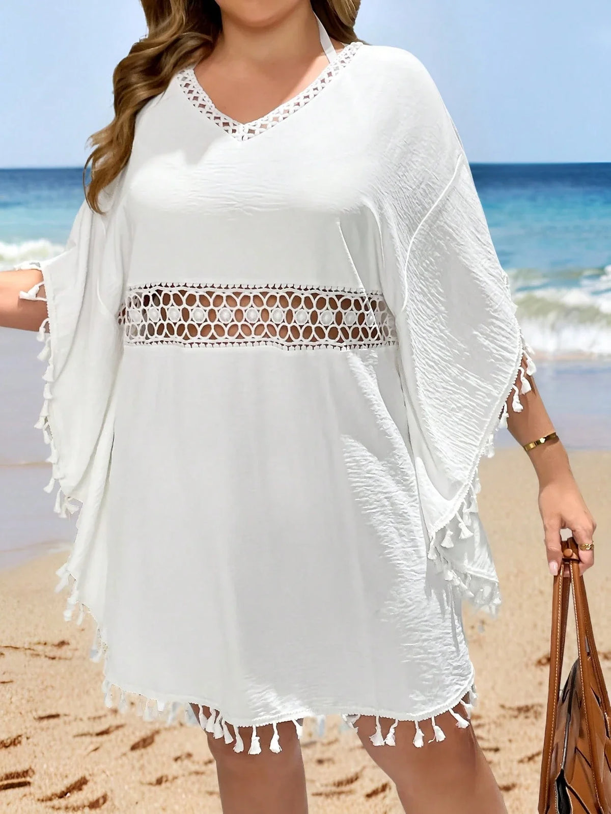 Saída de Praia Plus Size com Pendão