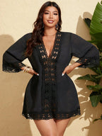 Saída de Praia Plus Size com Laço