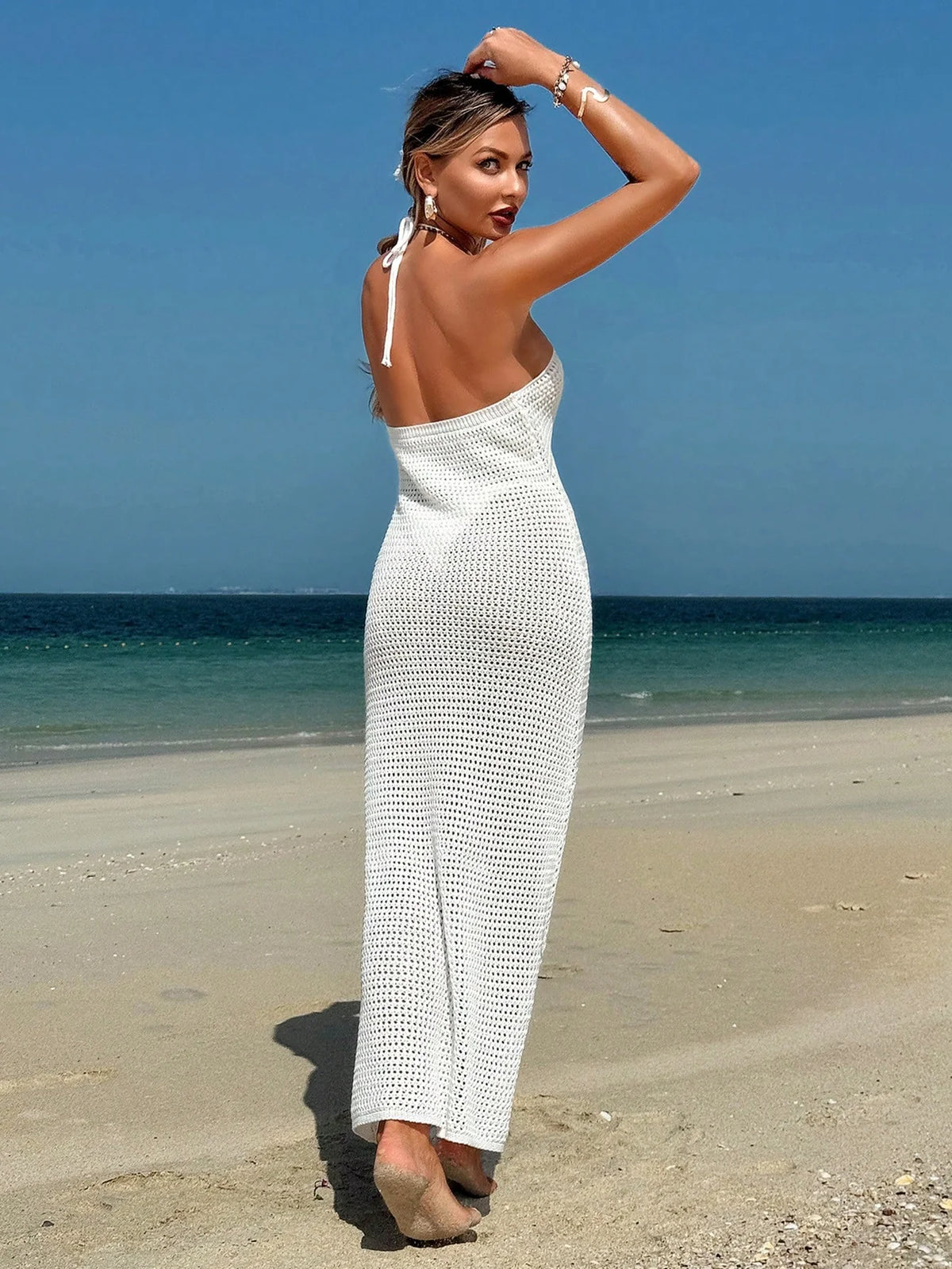 Saída de Praia Branca Frente Única Slim Fit