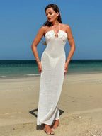 Saída de Praia Branca Frente Única Slim Fit
