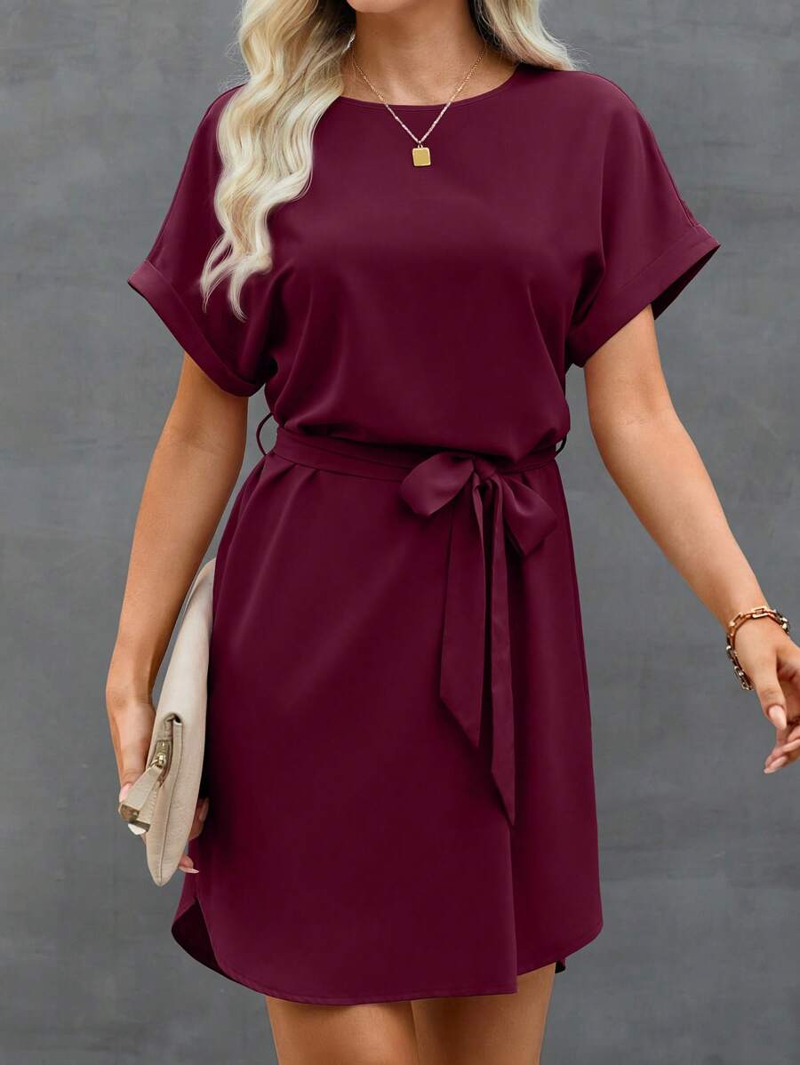 Vestido Curto Túnica com Cinto e Bolsos - La Lecce