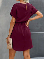 Vestido Curto Túnica com Cinto e Bolsos - La Lecce