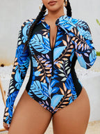Maiô Plus Size com Zíper e Botão